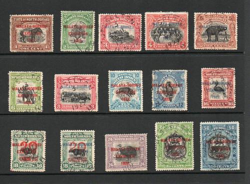 NORTH BORNEO SG 253-75 MALAYA BORNEO EXHIBITION GV SET + SG 269 + CERTIFICATE