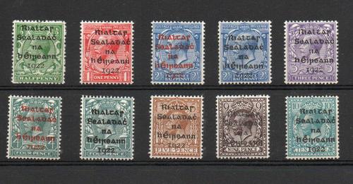 IRELAND SG 1-9 +4b, +6b RED OVERPRINT MNH