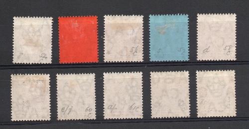 NIGERIA LAGOS SG 54a-63a SET OF 10 CHALK SURFACED PAPER SET M/M