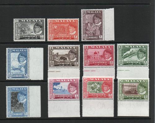 JOHORE STATE SG 155-65 DEFINITIVE SET MNH