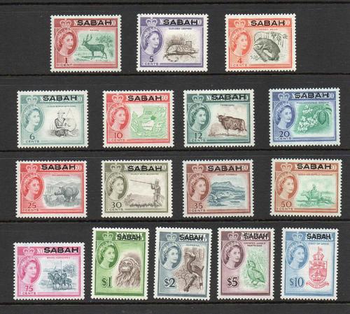 SABAH [NORTH BORNEO] SG 408-23 1964 DEFINITIVE SET L/M/M