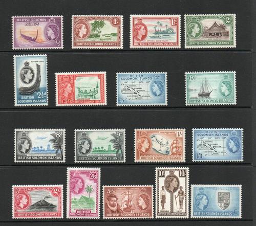 BRITISH SOLOMON ISLANDS SG 82-96 DEFINITIVE SET M/M