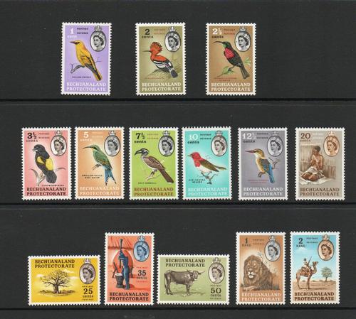 BECHUANALAND SG 168-81 QEII BIRDS & ANIMALS SET  MNH