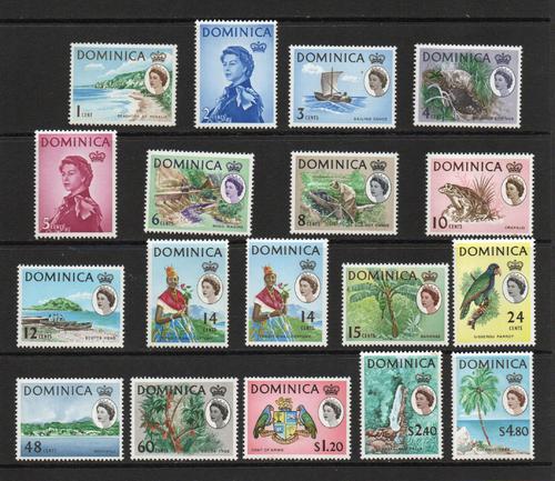 DOMINICA SG 162-78 + 171a QEII DEFINITIVE SET. MNH