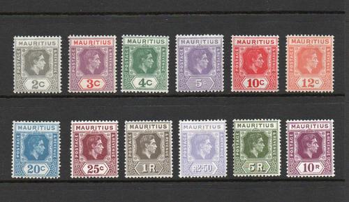 MAURITIUS SG 252-63a GVI DEFINITIVE SET M/M