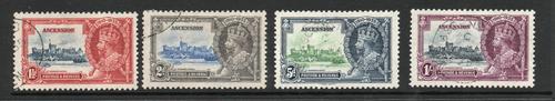 ASCENSION ISLAND SG 31-34 GV SILVER JUBILEE PAIR FINE USED 