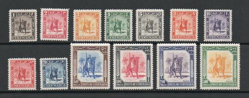 BRITISH OCCUPATION OF ITALIAN COLONIES CYRENAICA SG 136-48 GVI SET MNH