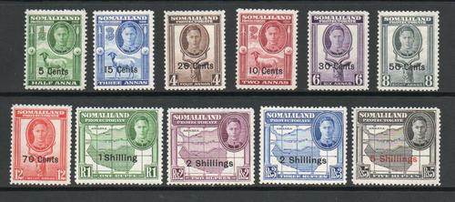 SOMALILAND SG 125-135 GVI DEFINITIVE SET M/M