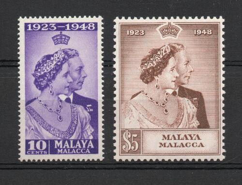 MALACCA STATE SG 1-12 SILVER WEDDING PAIR MNH