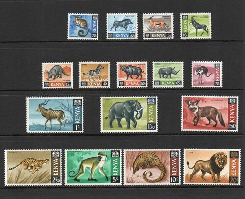 KENYA SG 20-35 WILD ANIMALS DEFINITIVE SET MNH