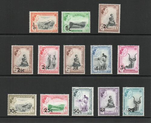 SWAZILAND SG 65-77 SURCHARGE SET MNH