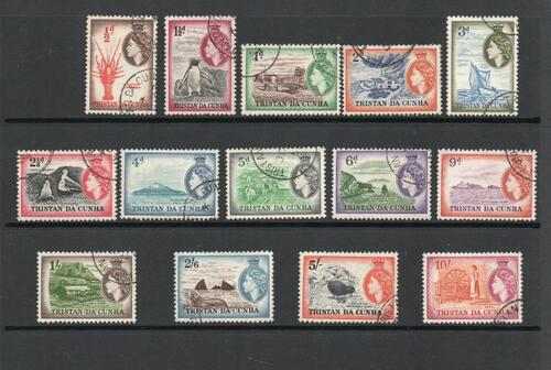 TRISTAN DA CUNHA SG 14-27 11ST QE II SET FINE USED