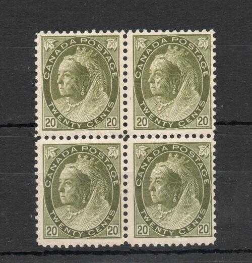 CANADA SG 165 20 CENT BLOCK OF 4 L/M/M